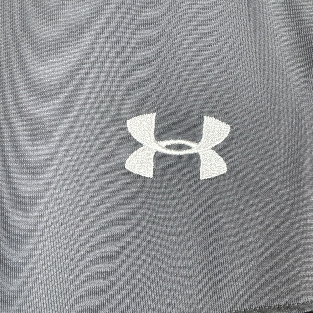 Under Armour Full Zip Windbreaker Jacket Mens L Loose Blk/grey Mock Neck Pockets - Picture 3 of 8